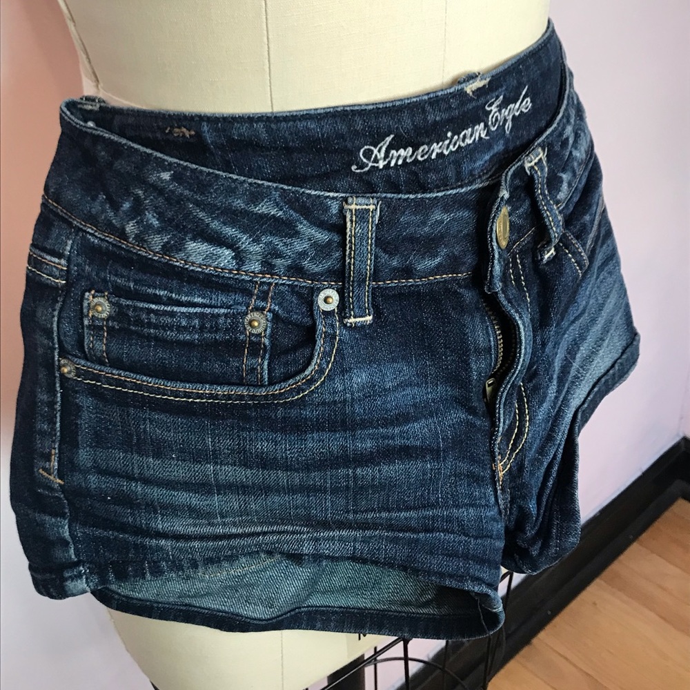 American Eagle Outfitters Dark Wash Denim Shorts 4